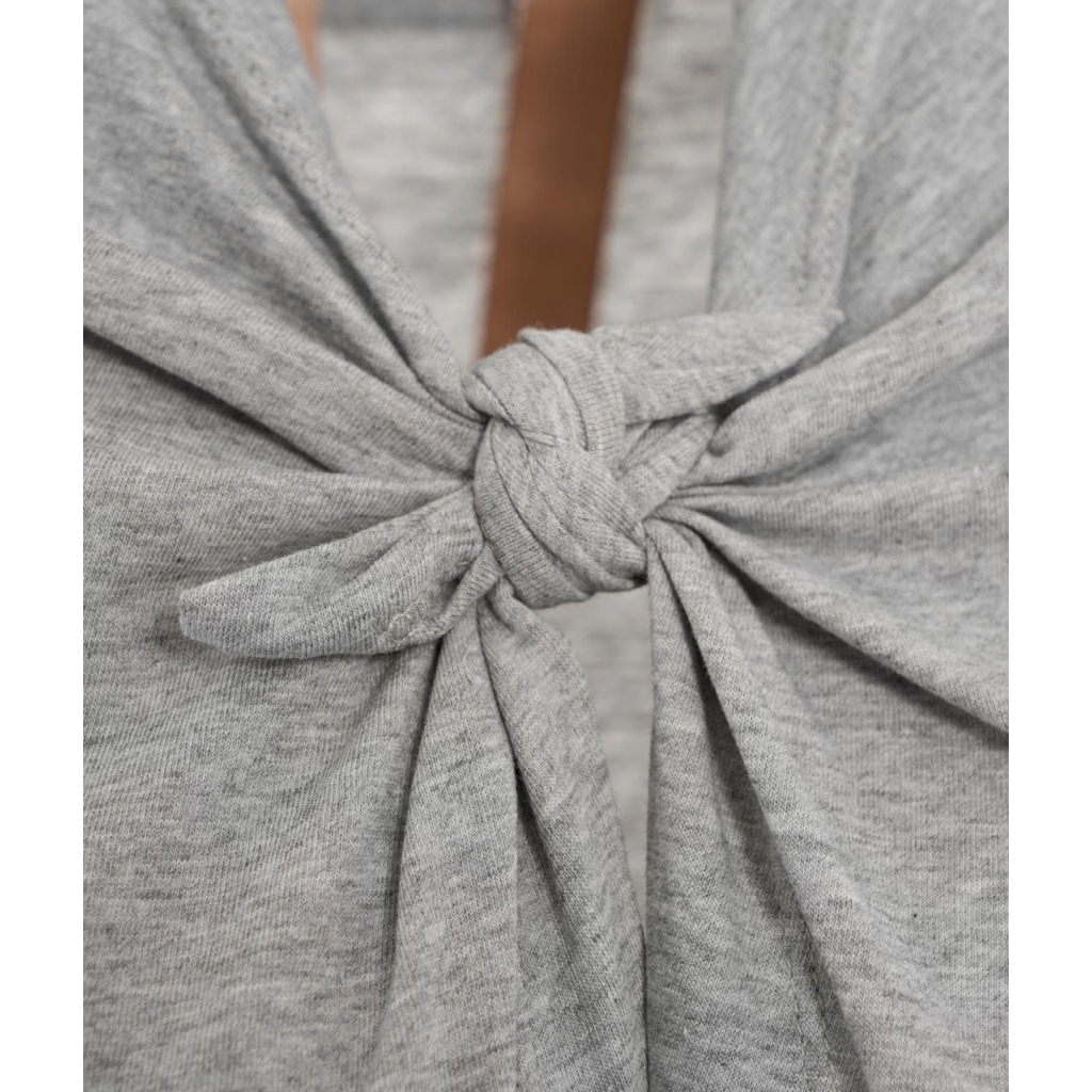 T-shirt knot in jersey grigio