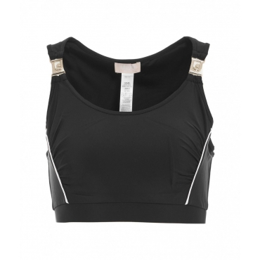 Cropped top in jersey nero