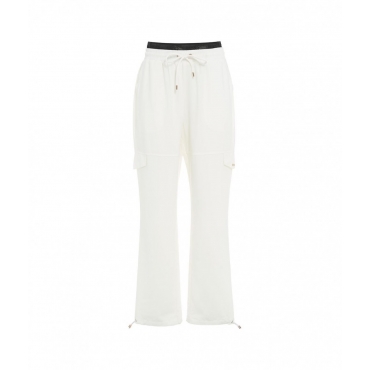 Track pants con doppio girovita bianco