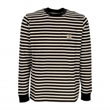 maglietta manica lunga uomo l/s seidler pocket tee SEIDLER STRIPE/SALT/BLACK