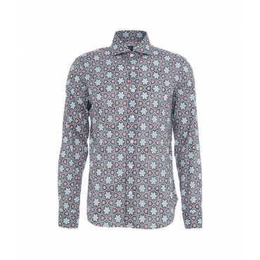 Camicia Sean con stampa all-over blu