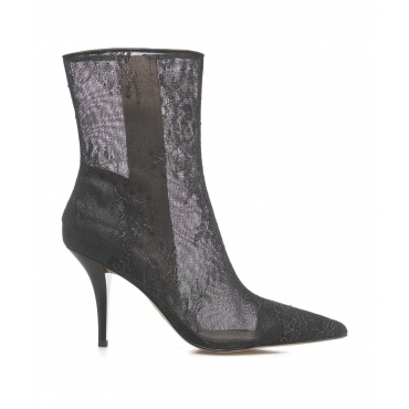 Ankle Boots in pizzo Lucy nero