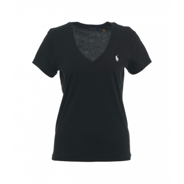 T-shirt con logo ricamato nero