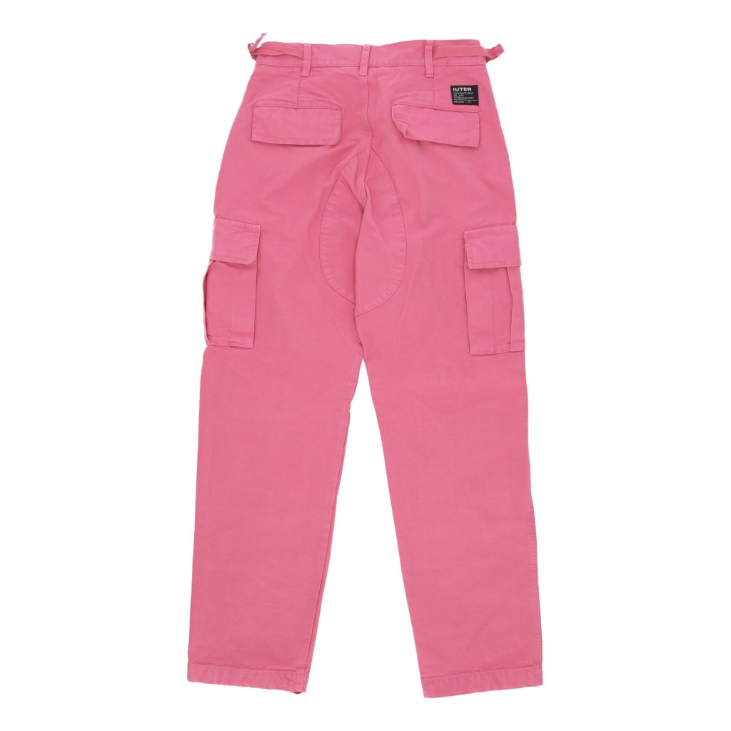 pantalone lungo uomo cargo canvas PINK