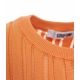 Top in maglia a coste arancione