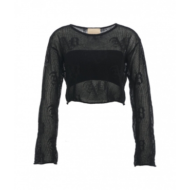 Maglia cropped nero