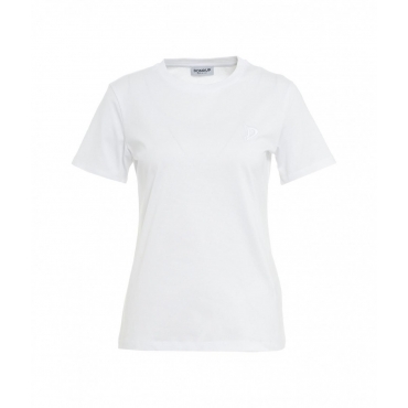 T-shirt con logo ricamato bianco