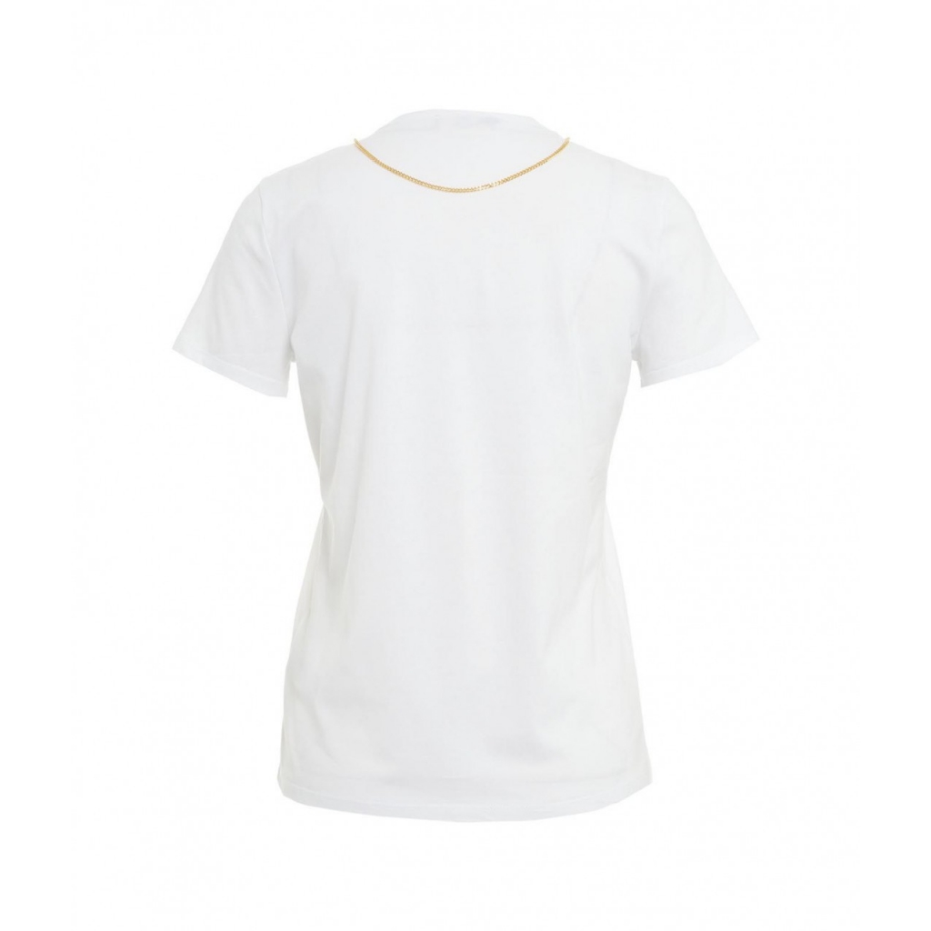 T-shirt con collana logata bianco