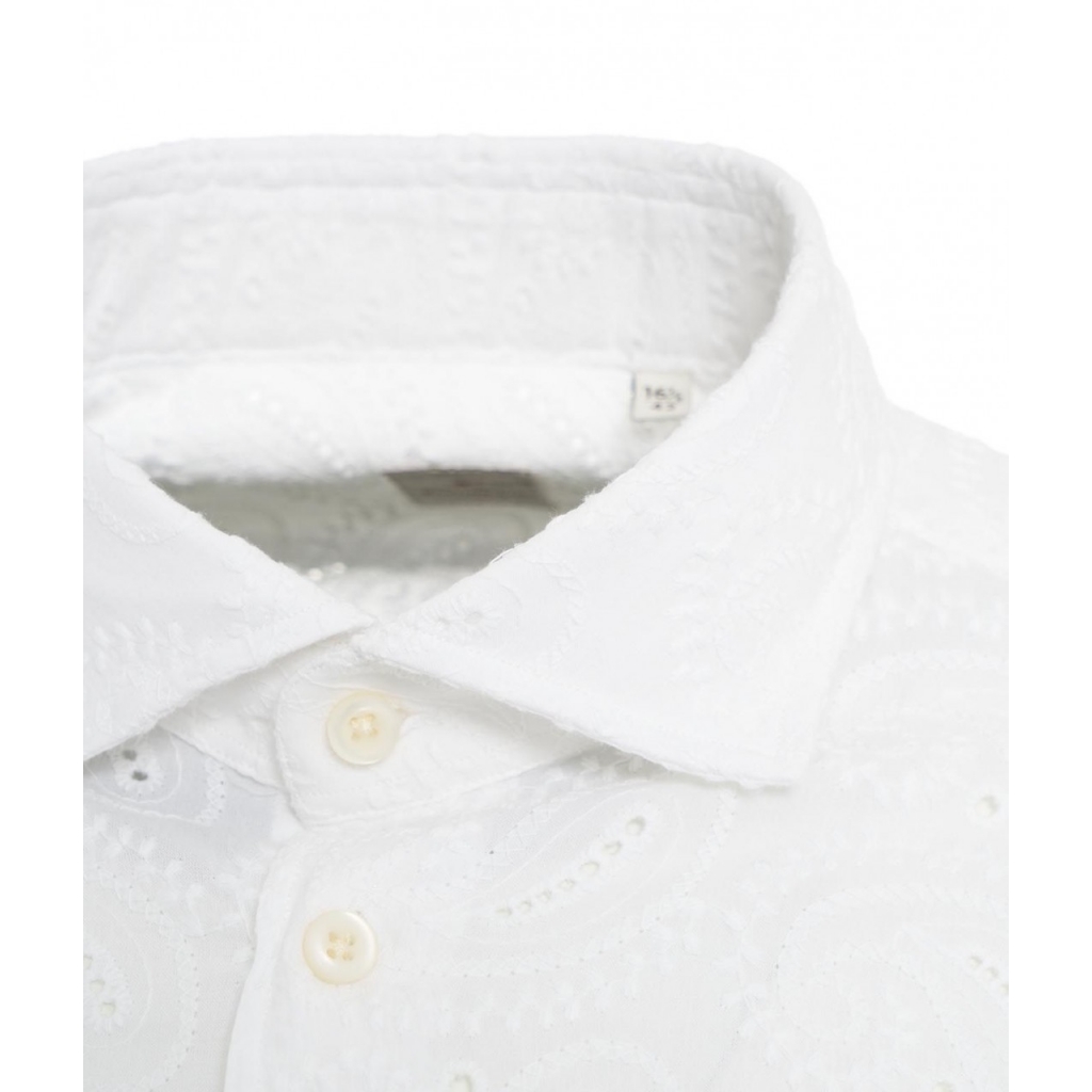 Camicia con stampa paisley bianco