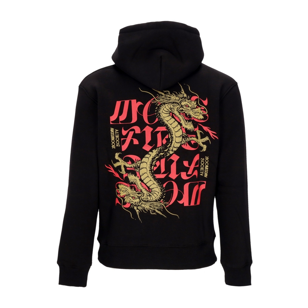 felpa cappuccio uomo more fire hoodie BLACK