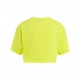 T-shirt cropped con applicazione di strass giallo fluorescente