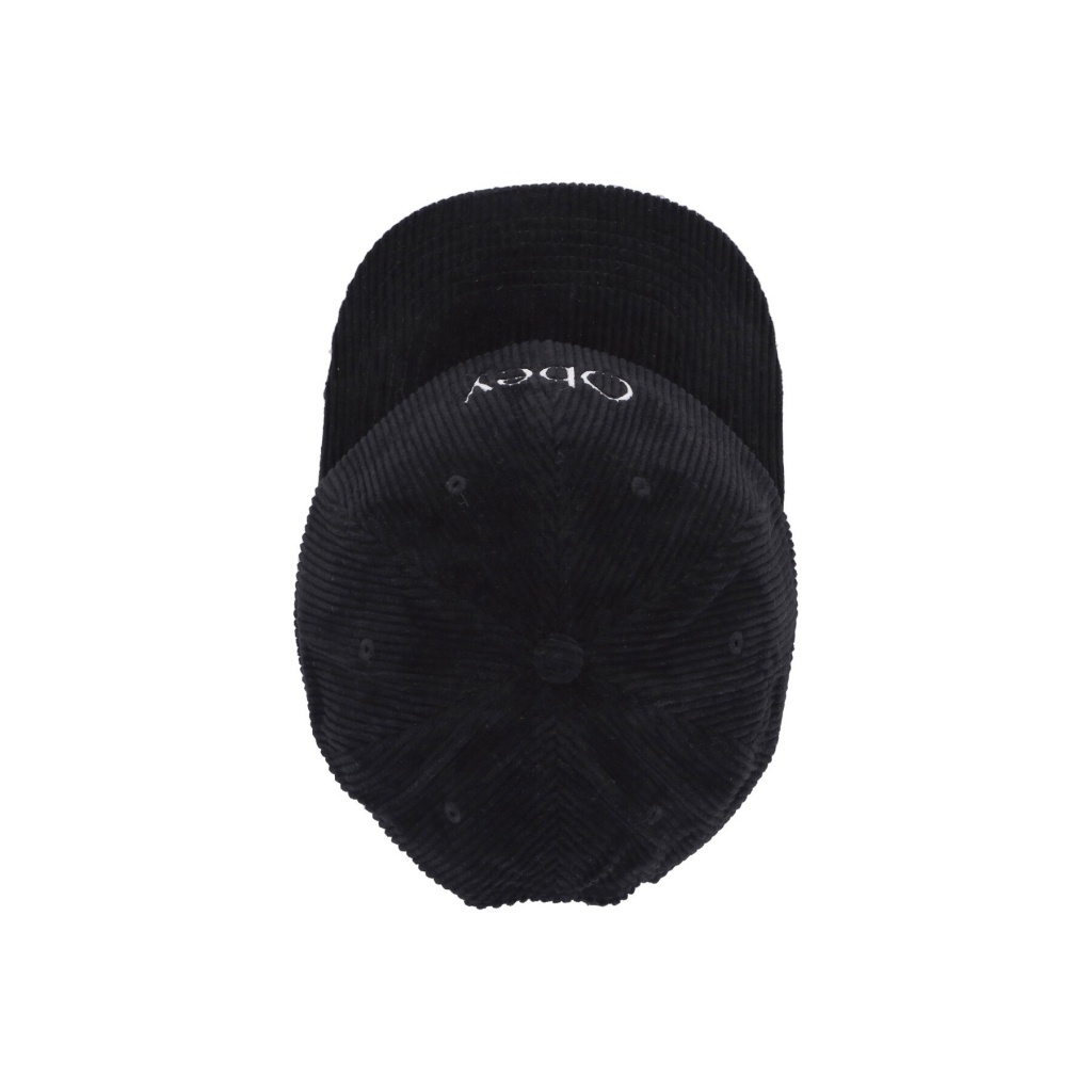 cappellino visiera curva uomo ellis 6 panel strapback BLACK