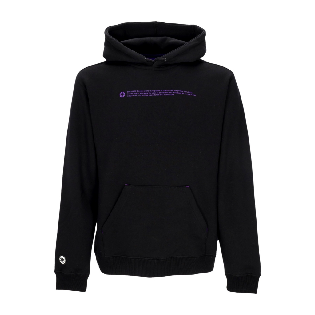 felpa cappuccio uomo outline logo hoodie BLACK
