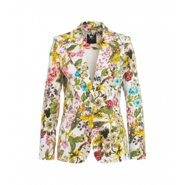 Blazer monopetto con stampa floreale multicolore