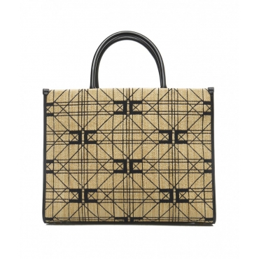 Shopper con logo marrone