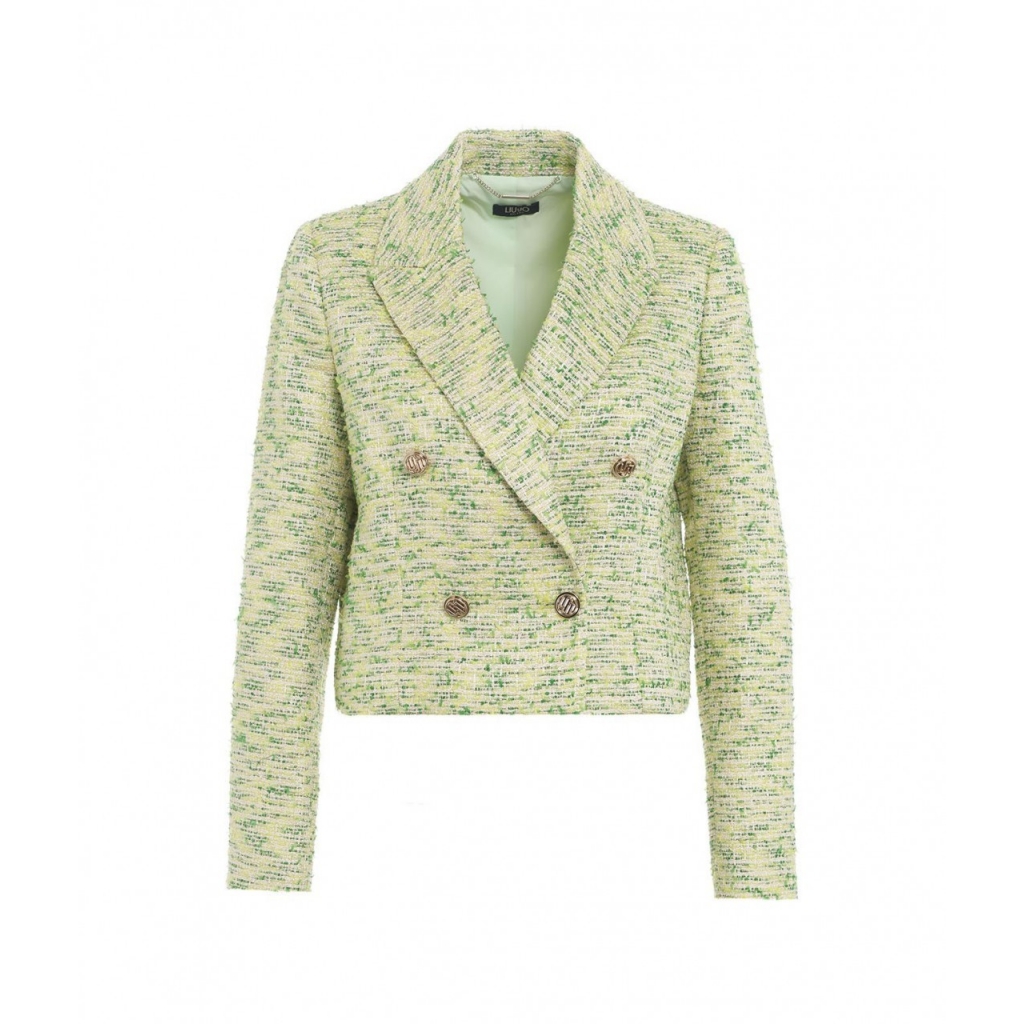 Tweed blazer verde