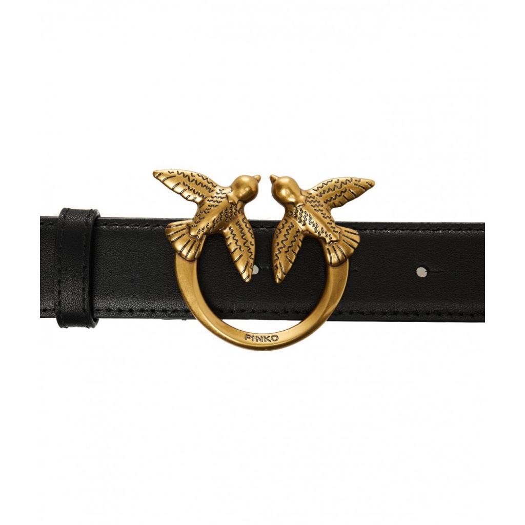Cintura con fibbia con logo nero