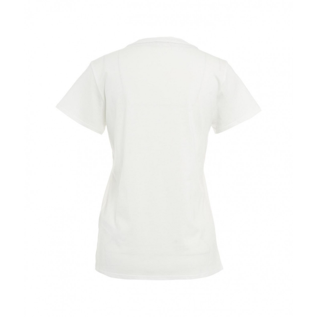 T-shirt con logo in strass bianco