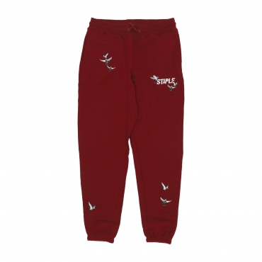 pantalone tuta leggero uomo flock logo sweatpant BURGUNDY