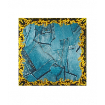 Foulard con stampa blu