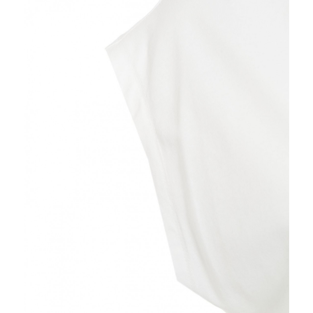 T-shirt con logo in strass bianco