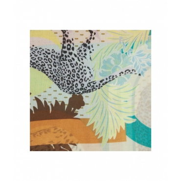 Foulard con stampa animale multicolore