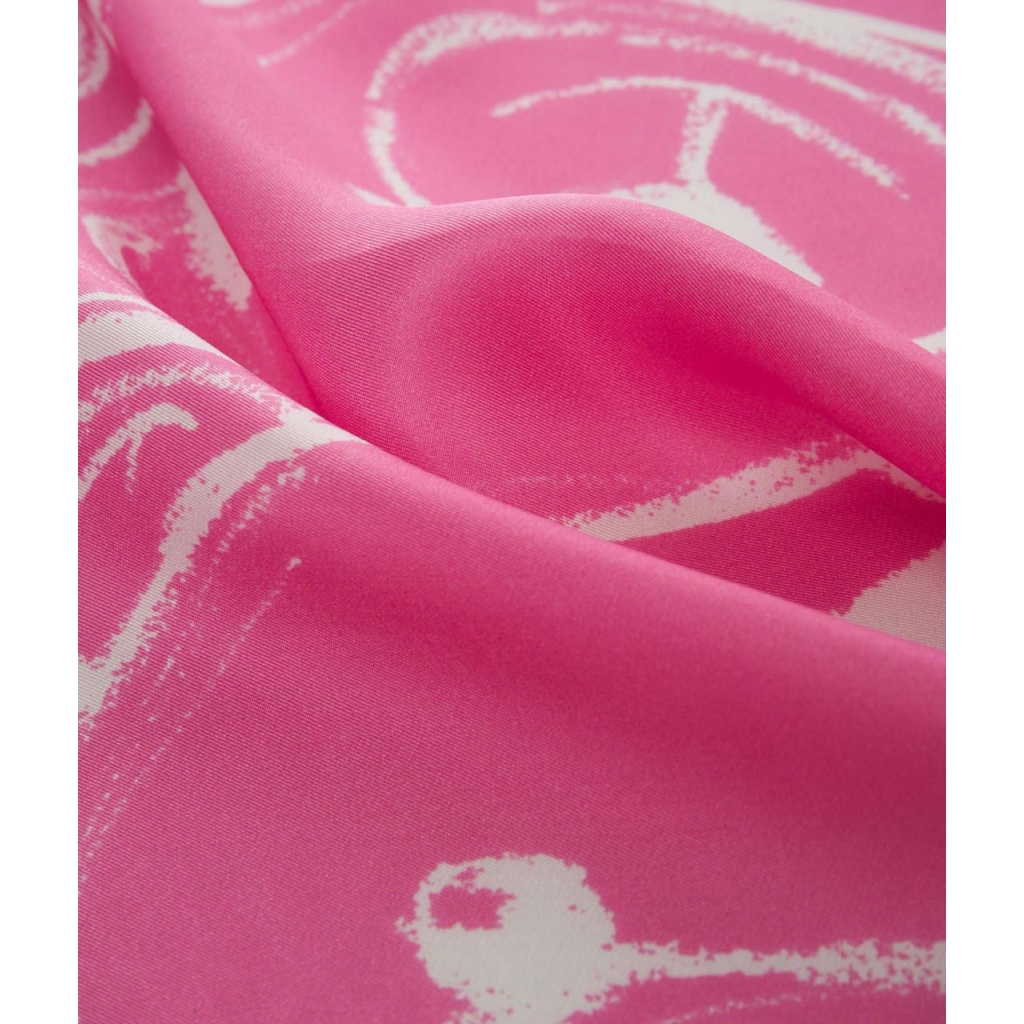 Sciarpa in seta con logo pink