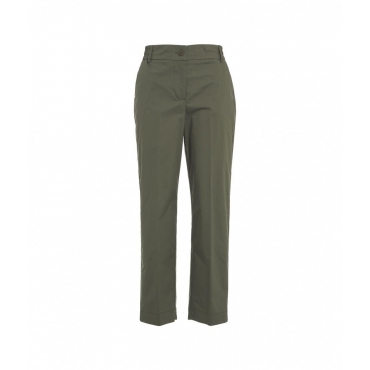 Pantaloni con fascia elastica in vita verde