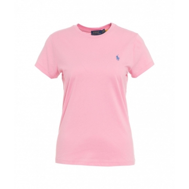 T-shirt with embroidered logo pink