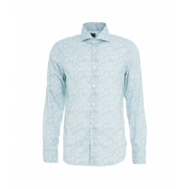 Camicia Sean con stampa geometrica azzurro