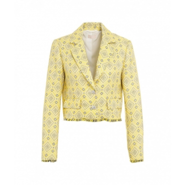 Jacquard blazer giallo