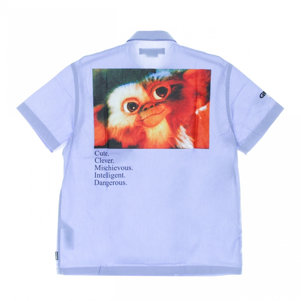 camicia manica corta uomo cute polo shirt x gremlins LIGHT BLUE