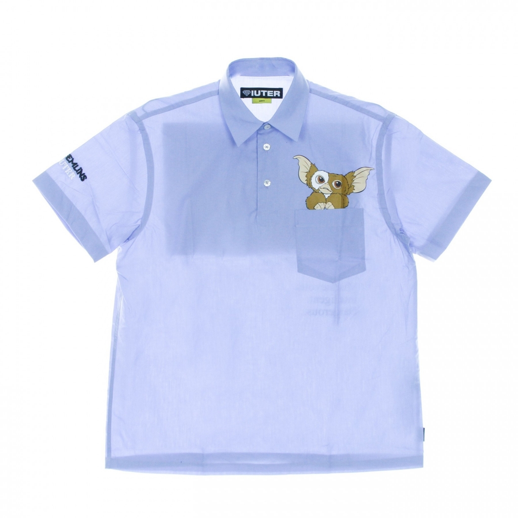 camicia manica corta uomo cute polo shirt x gremlins LIGHT BLUE