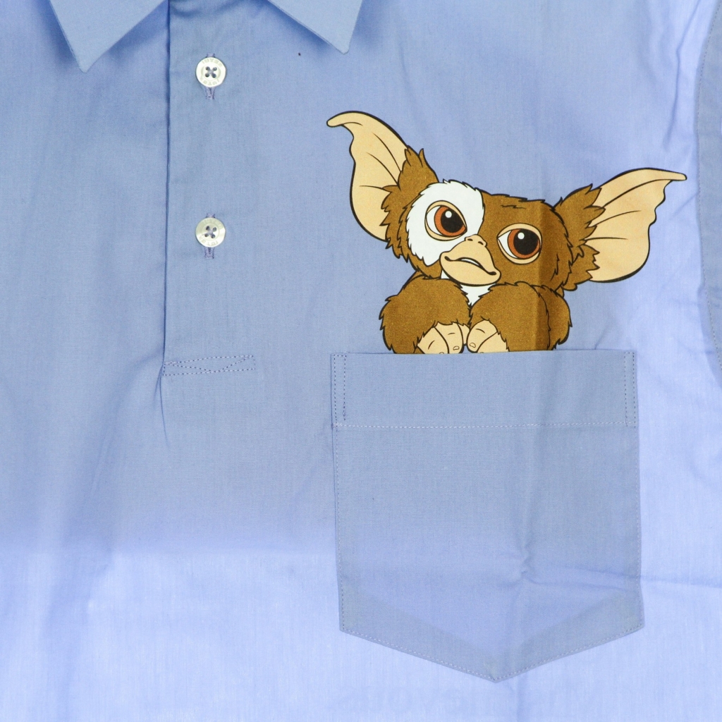 camicia manica corta uomo cute polo shirt x gremlins LIGHT BLUE