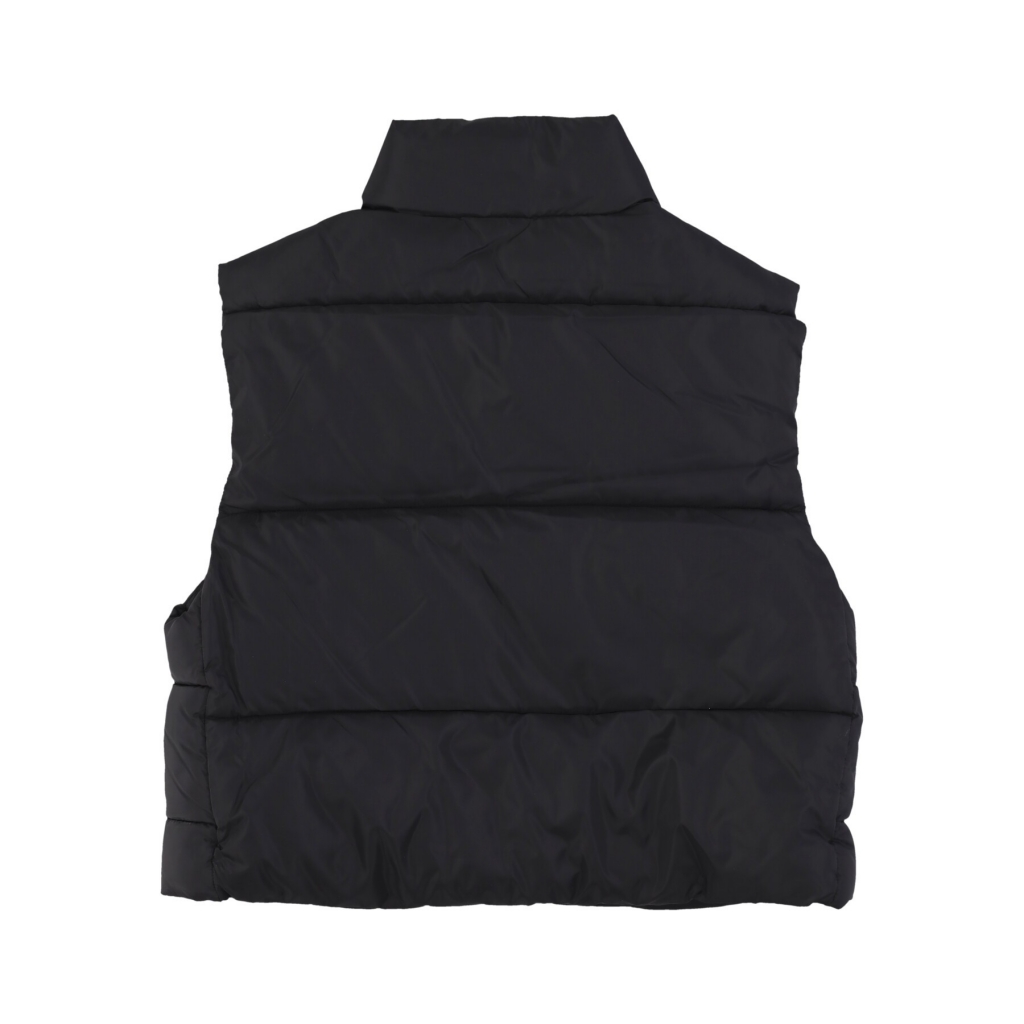 piumino smanicato donna puffer vest cropped BLACK