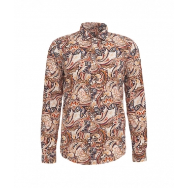 Camicia con stampa paisley multicolore