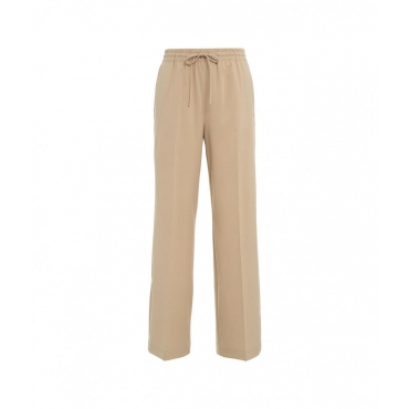 Pantaloni con coulisse beige