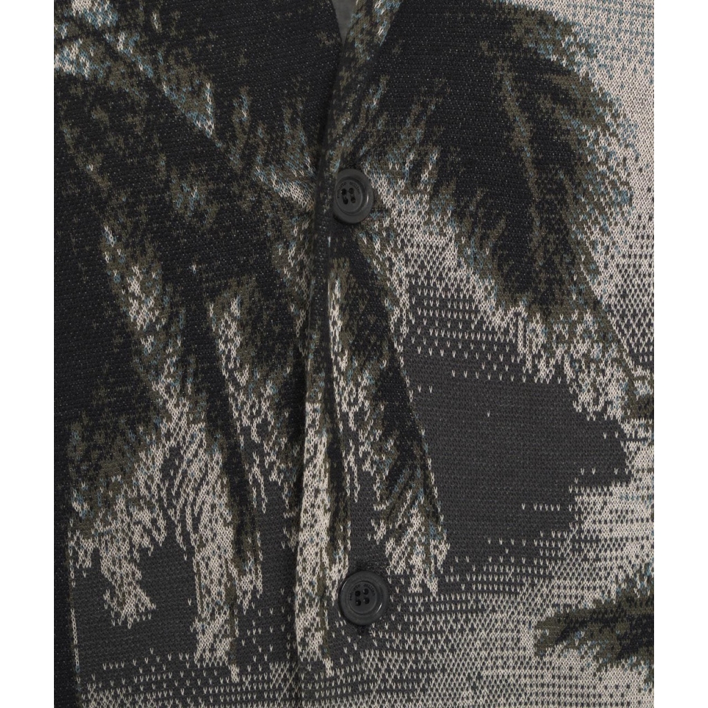 Camicia in maglia con motivo tropicale grigio