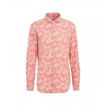 Camicia con stampa floreale rosa antico