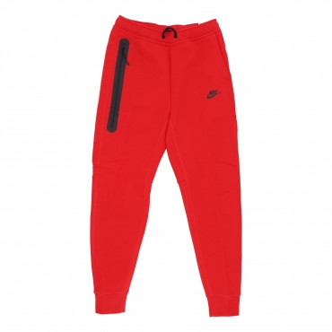 pantalone tuta leggero uomo sportswear tech fleece jogger UNIVERSITY RED/BLACK