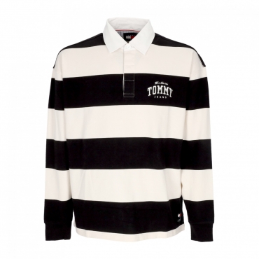 polo manica lunga uomo relaxed varsity cb rugby ext BLACK
