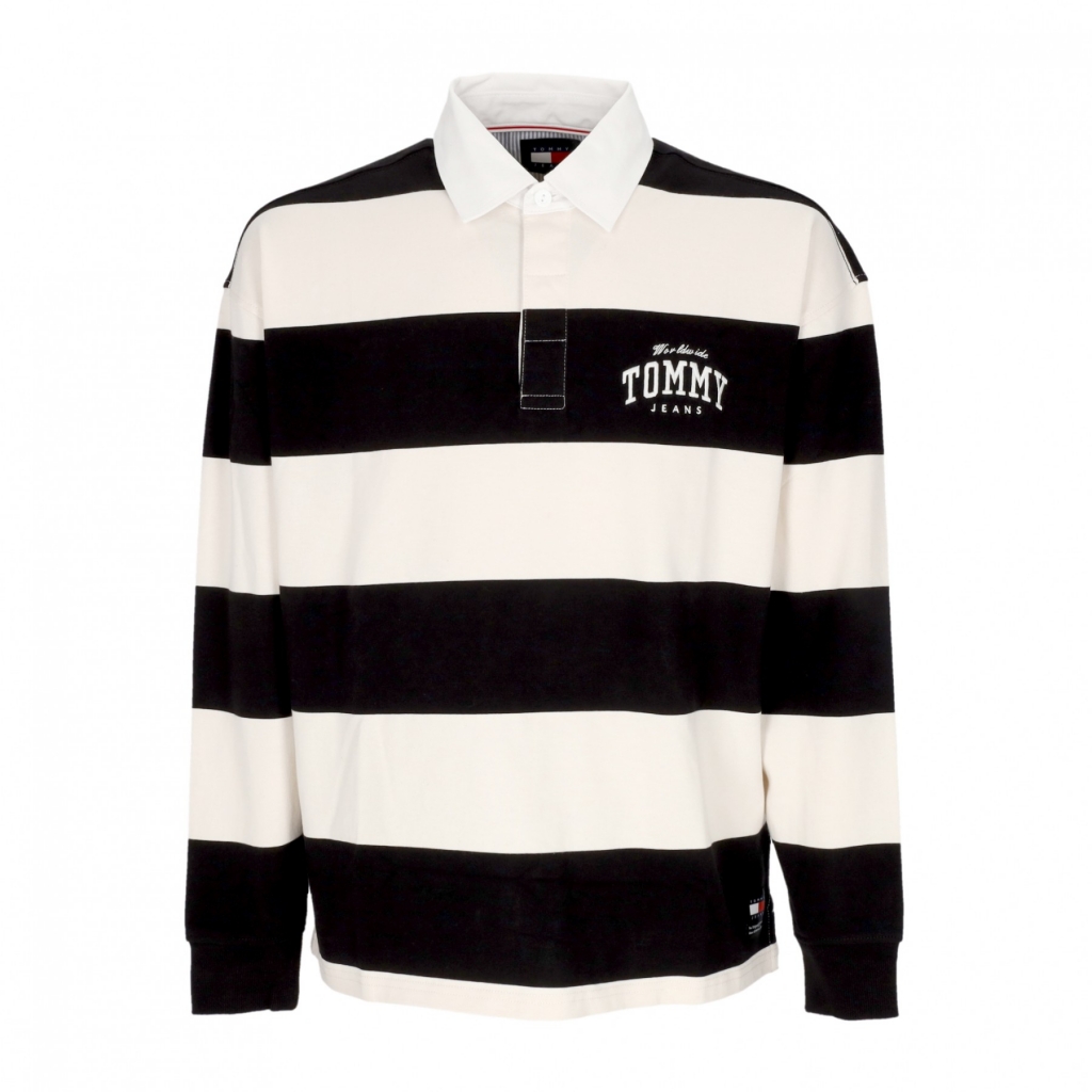 polo manica lunga uomo relaxed varsity cb rugby ext BLACK