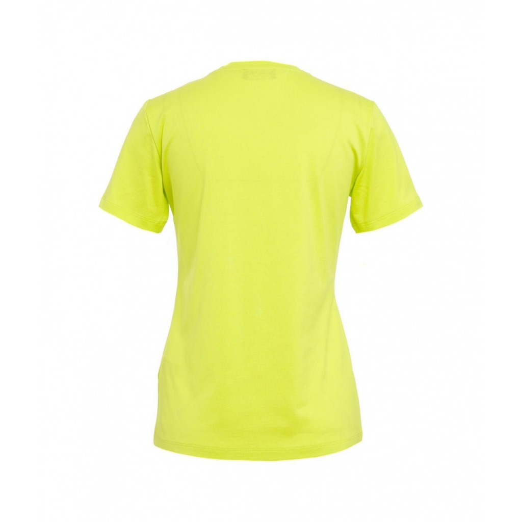 T-shirt con logo ricamato giallo fluorescente