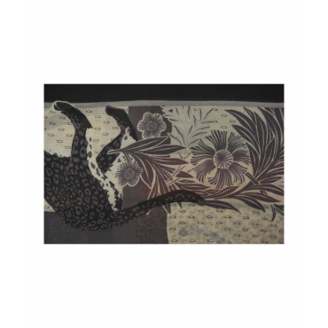 Foulard con stampa animale nero