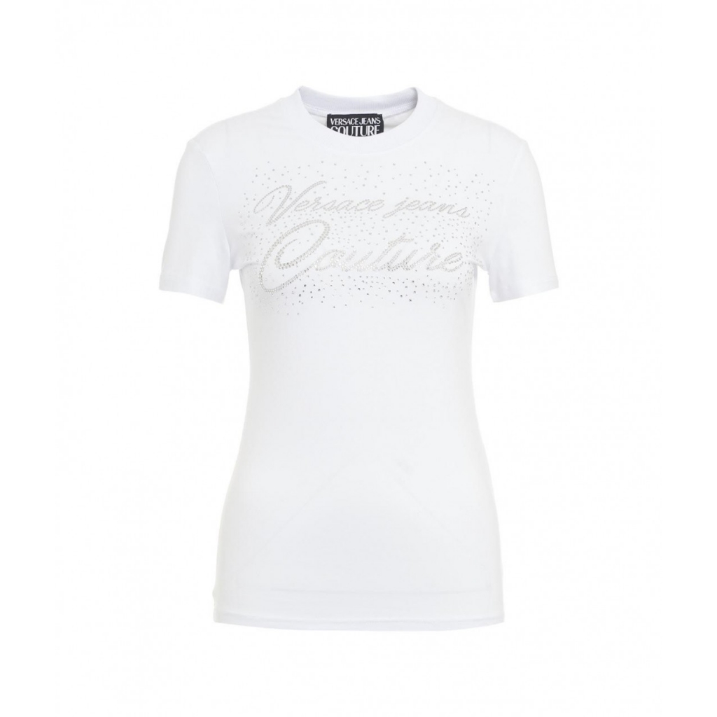 T-shirt con strass bianco