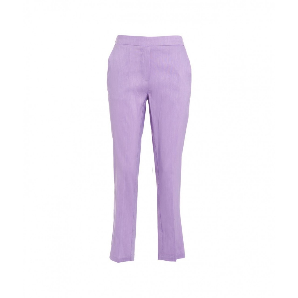 Pantaloni in misto lino lill