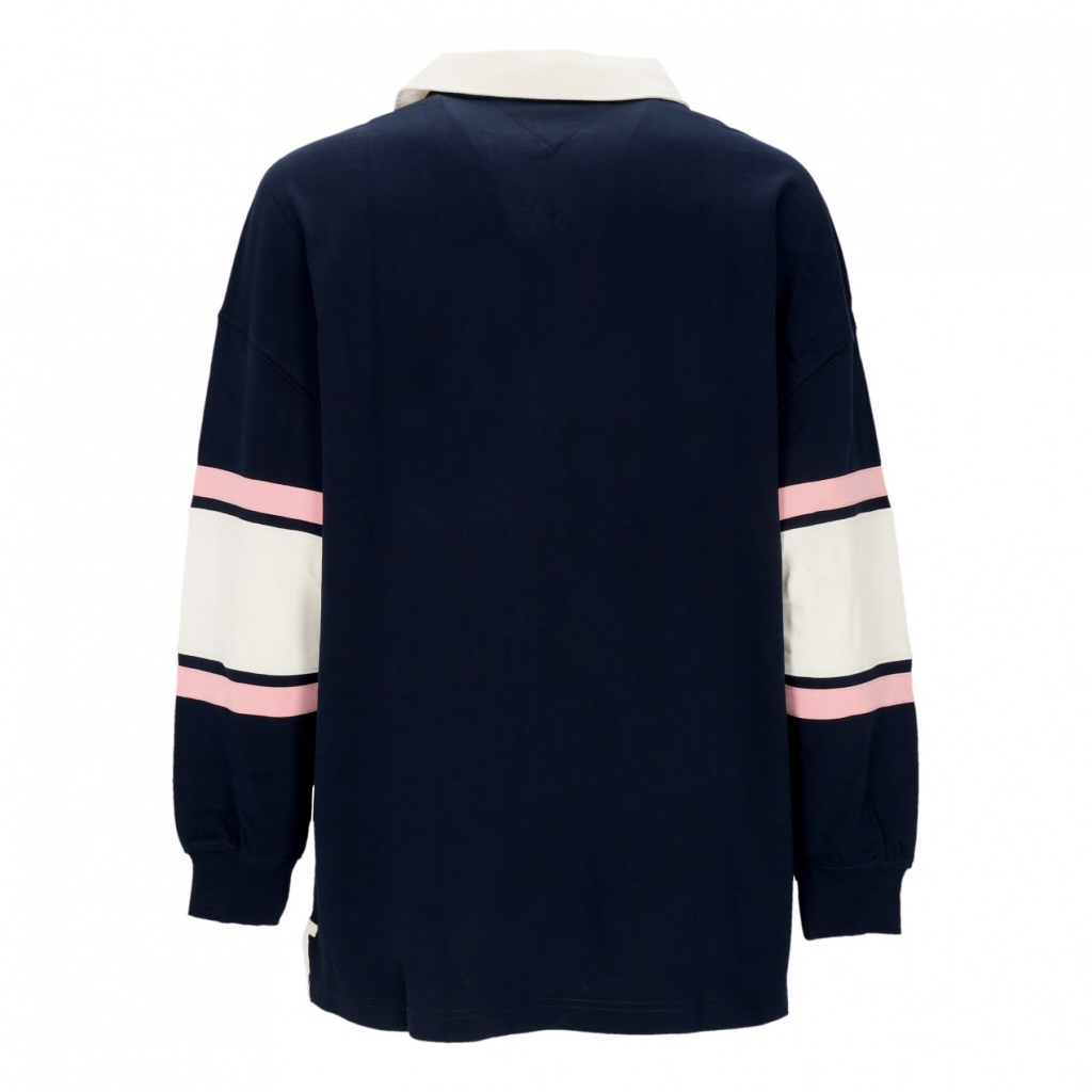 polo manica lunga donna colorblock rugby DARK NIGHT NAVY