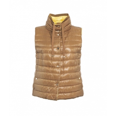 Gilet in piuma reversibile oro