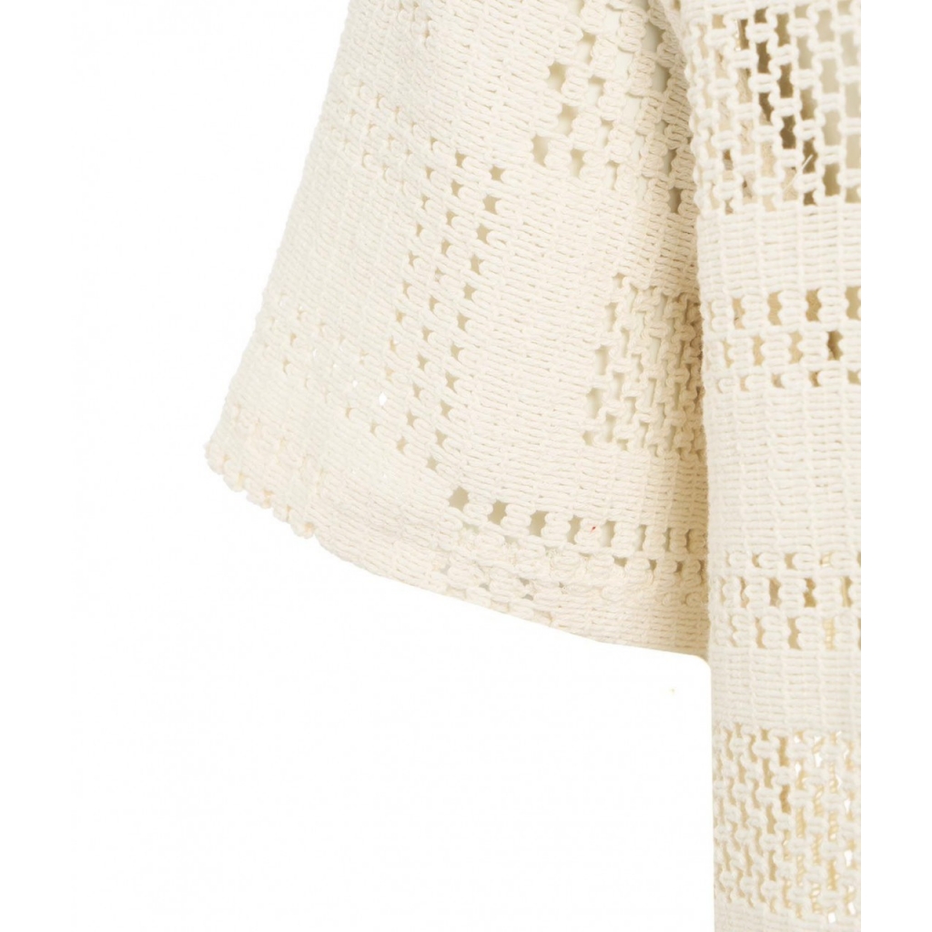 Camicia in crochet bianco