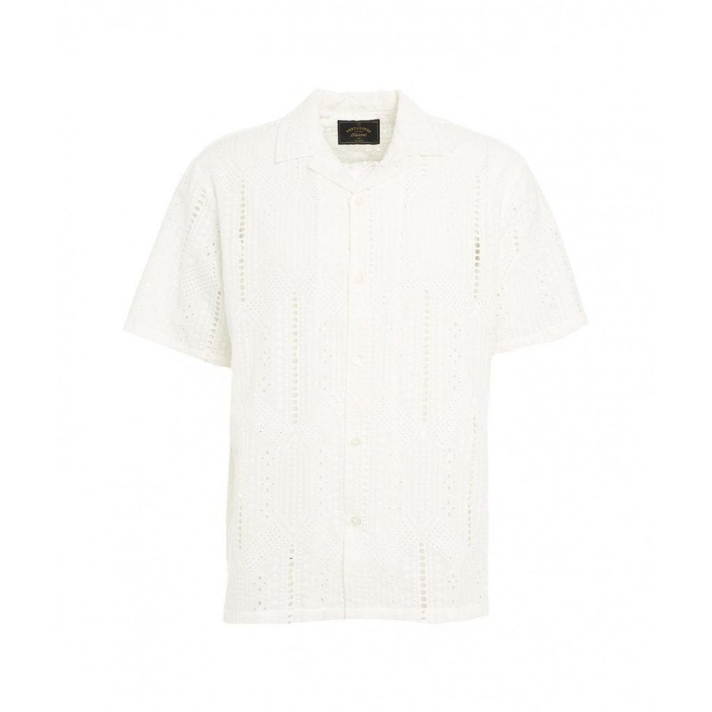 Camicia in broderie anglais bianco